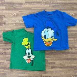 Disney Cartoon Character T-Shirts - Blue Donald and Green Goofy